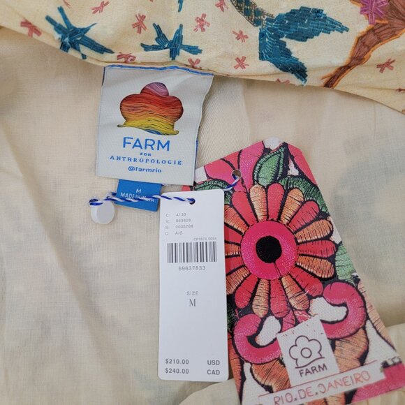 FARM RIO x ANTHROPOLOGIE Mermaid Print Wrap Mini Dress Womens MEDIUM - Picture 8 of 16